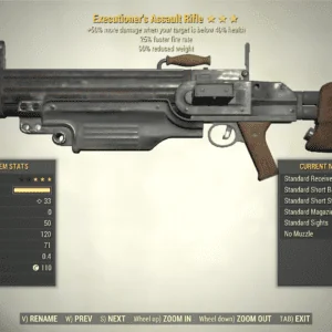 Screenshot of a Fallout 76 item for PC & Steam players, showing the stats.