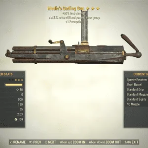 Screenshot of a Fallout 76 item for PC & Steam players, showing the stats.