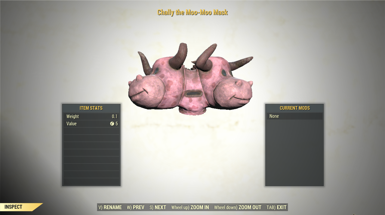 Screenshot of a Fallout 76 item for PC & Steam players, showing the stats.