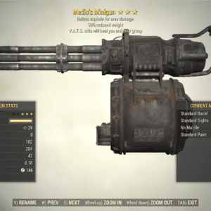 Screenshot of a Fallout 76 item for PC & Steam players, showing the stats.