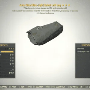 Screenshot of a Fallout 76 item for PC & Steam players, showing the stats.