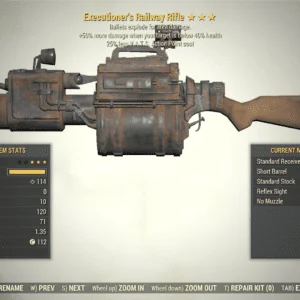 Screenshot of a Fallout 76 item for PC & Steam players, showing the stats.