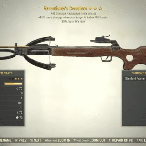 Screenshot of a Fallout 76 item for PC & Steam players, showing the stats.