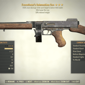 Screenshot of a Fallout 76 item for PC & Steam players, showing the stats.