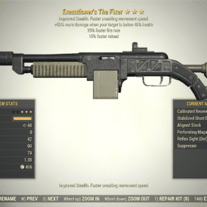 Screenshot of a Fallout 76 item for PC & Steam players, showing the stats.