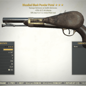 Screenshot of a Fallout 76 item for PC & Steam players, showing the stats.