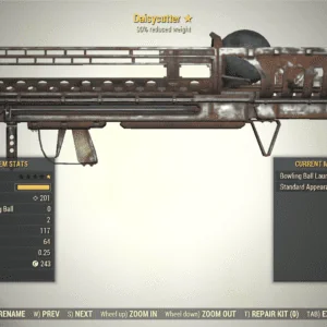 Screenshot of a Fallout 76 item for PC & Steam players, showing the stats.