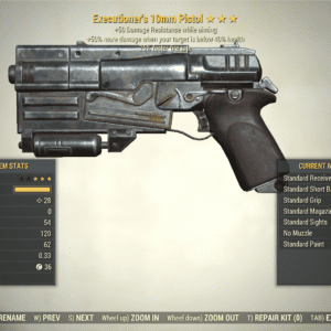 Screenshot of a Fallout 76 item for PC & Steam players, showing the stats.