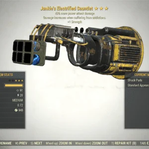 Screenshot of a Fallout 76 item for PC & Steam players, showing the stats.