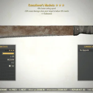 Screenshot of a Fallout 76 item for PC & Steam players, showing the stats.