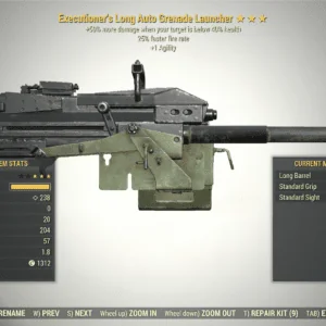 Screenshot of a Fallout 76 item for PC & Steam players, showing the stats.