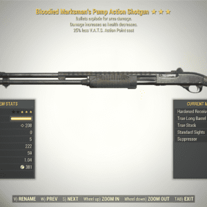 Screenshot of a Fallout 76 item for PC & Steam players, showing the stats.
