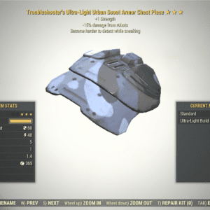 Screenshot of a Fallout 76 item for PC & Steam players, showing the stats.