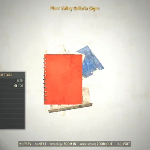 Screenshot of a Fallout 76 item for PC & Steam players, showing the stats.