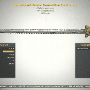 Screenshot of a Fallout 76 item for PC & Steam players, showing the stats.