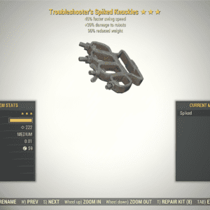 Screenshot of a Fallout 76 item for PC & Steam players, showing the stats.