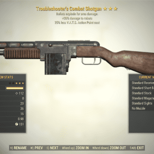 Screenshot of a Fallout 76 item for PC & Steam players, showing the stats.