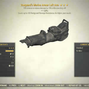 Screenshot of a Fallout 76 item for PC & Steam players, showing the stats.