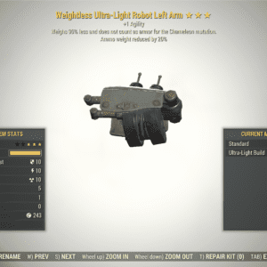 Screenshot of a Fallout 76 item for PC & Steam players, showing the stats.