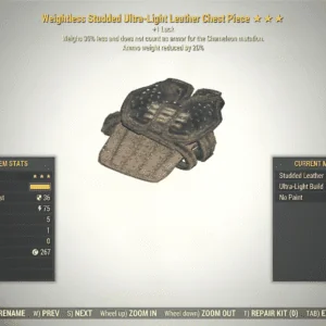 Screenshot of a Fallout 76 item for PC & Steam players, showing the stats.