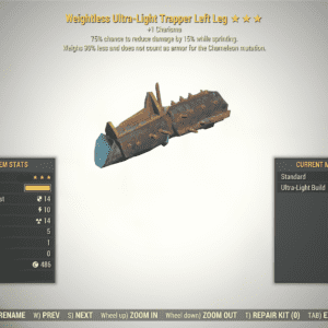 Screenshot of a Fallout 76 item for PC & Steam players, showing the stats.
