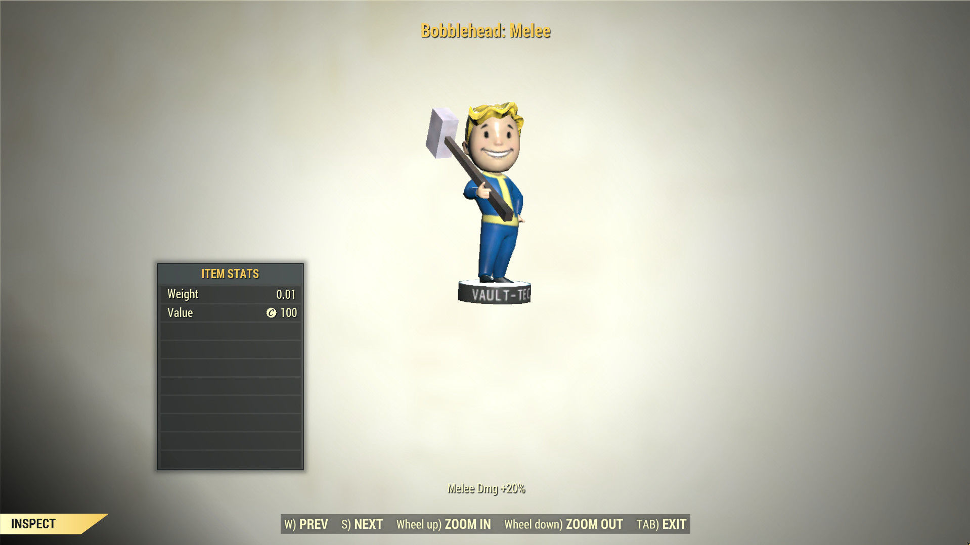 Screenshot of a Fallout 76 item for PC & Steam players, showing the stats.