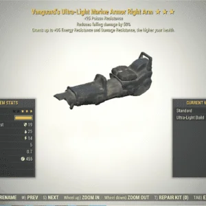 Screenshot of a Fallout 76 item for PC & Steam players, showing the stats.