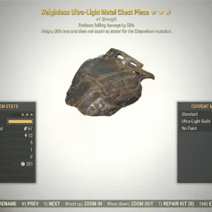 Screenshot of a Fallout 76 item for PC & Steam players, showing the stats.