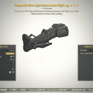 Screenshot of a Fallout 76 item for PC & Steam players, showing the stats.