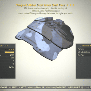 Screenshot of a Fallout 76 item for PC & Steam players, showing the stats.