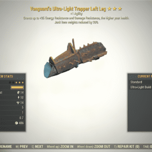 Screenshot of a Fallout 76 item for PC & Steam players, showing the stats.