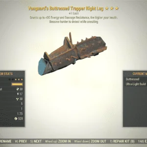 Screenshot of a Fallout 76 item for PC & Steam players, showing the stats.