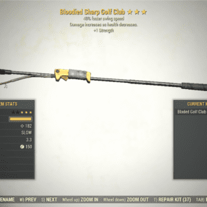 Screenshot of a Fallout 76 item for PC & Steam players, showing the stats.
