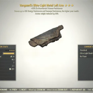 Screenshot of a Fallout 76 item for PC & Steam players, showing the stats.