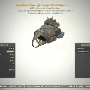 Screenshot of a Fallout 76 item for PC & Steam players, showing the stats.