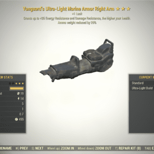 Screenshot of a Fallout 76 item for PC & Steam players, showing the stats.