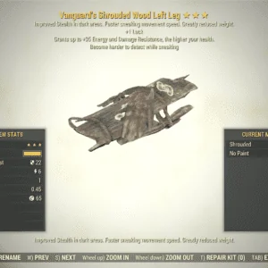 Screenshot of a Fallout 76 item for PC & Steam players, showing the stats.