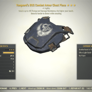 Screenshot of a Fallout 76 item for PC & Steam players, showing the stats.