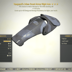 Screenshot of a Fallout 76 item for PC & Steam players, showing the stats.