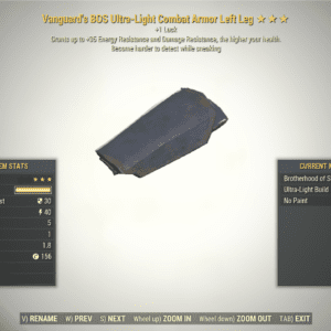 Screenshot of a Fallout 76 item for PC & Steam players, showing the stats.