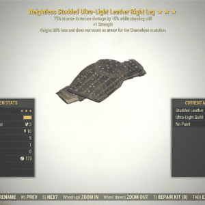 Screenshot of a Fallout 76 item for PC & Steam players, showing the stats.