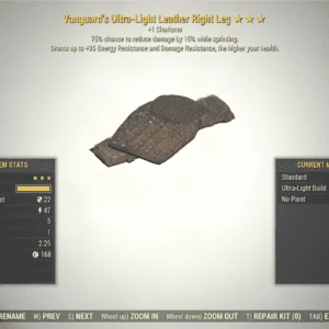 Screenshot of a Fallout 76 item for PC & Steam players, showing the stats.