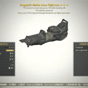 Screenshot of a Fallout 76 item for PC & Steam players, showing the stats.