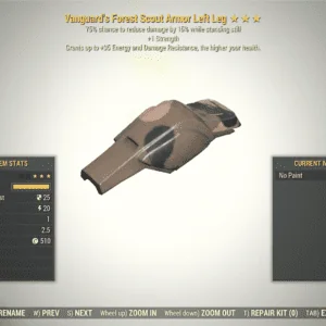 Screenshot of a Fallout 76 item for PC & Steam players, showing the stats.