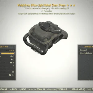 Screenshot of a Fallout 76 item for PC & Steam players, showing the stats.