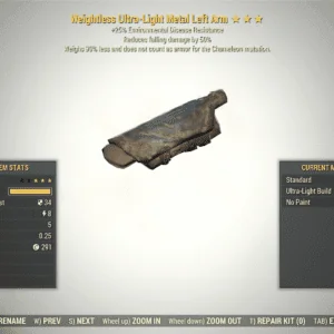 Screenshot of a Fallout 76 item for PC & Steam players, showing the stats.