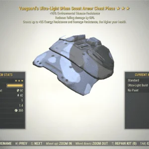 Screenshot of a Fallout 76 item for PC & Steam players, showing the stats.