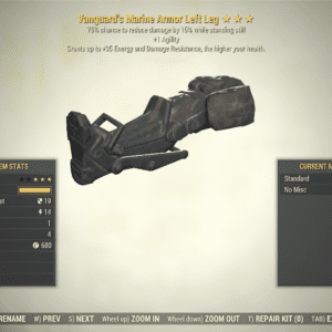 Screenshot of a Fallout 76 item for PC & Steam players, showing the stats.