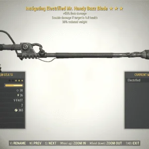 Screenshot of a Fallout 76 item for PC & Steam players, showing the stats.