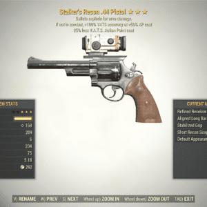 Screenshot of a Fallout 76 item for PC & Steam players, showing the stats.